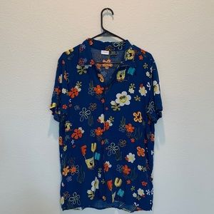Nickelodeon SpongeBob Fun Button Down Short Sleeves Shirt